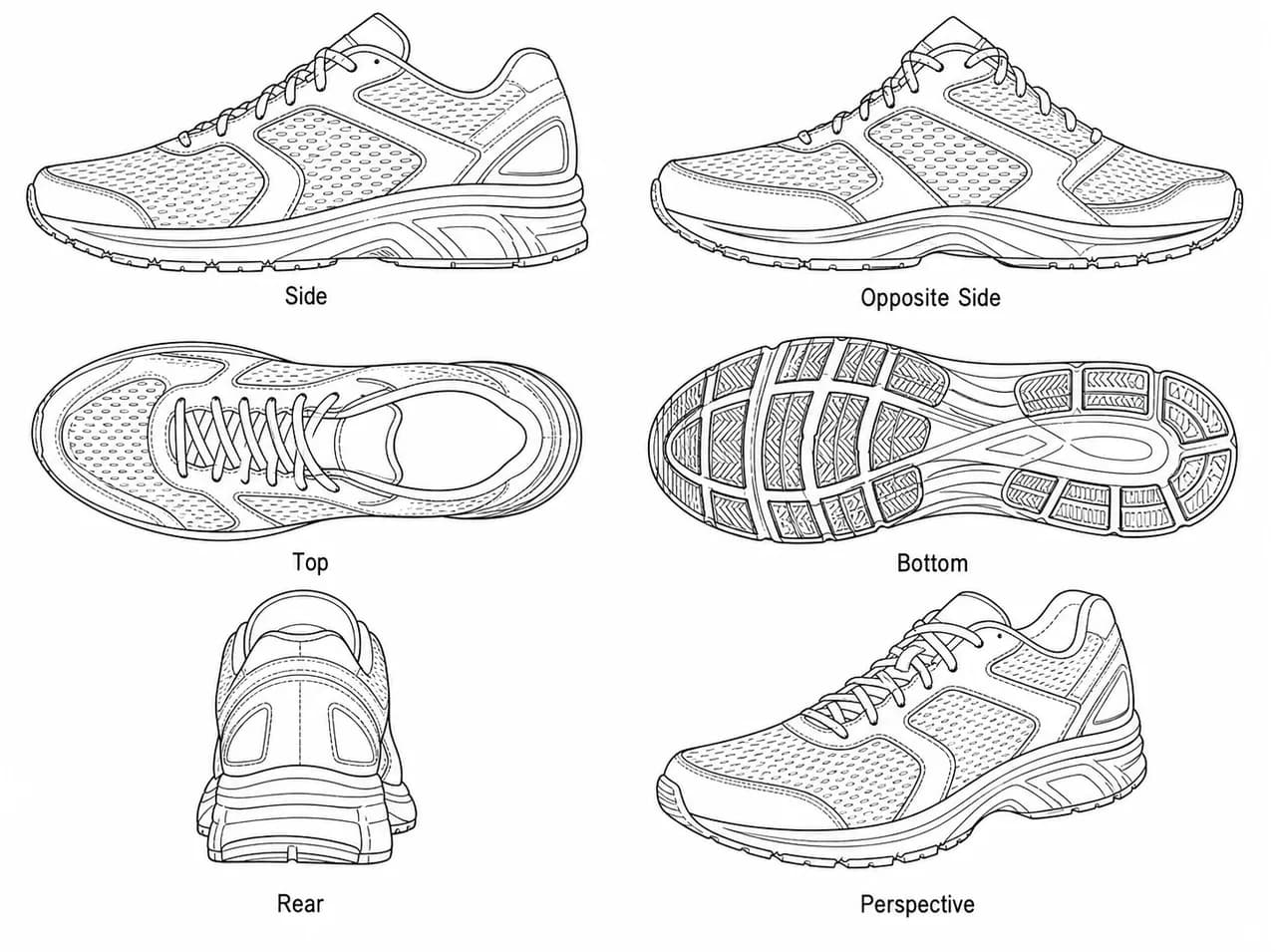 USPTO-compliant patent line art generated from a product reference image