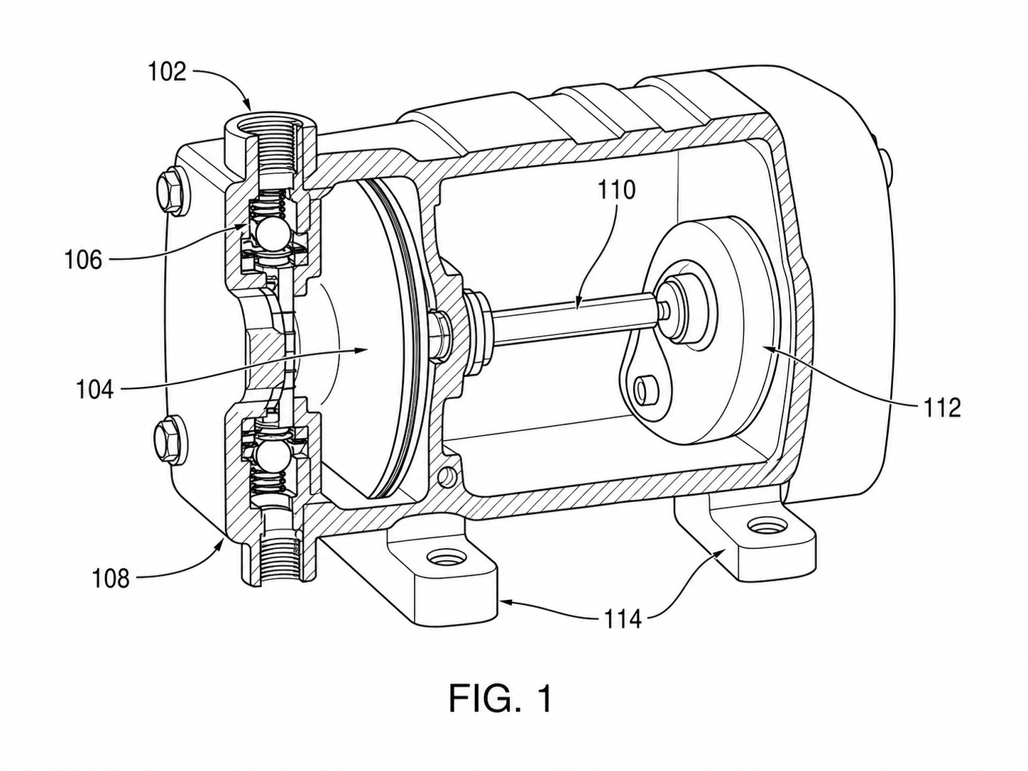 Mechanical utility patent drawing of a sectional dosing pump